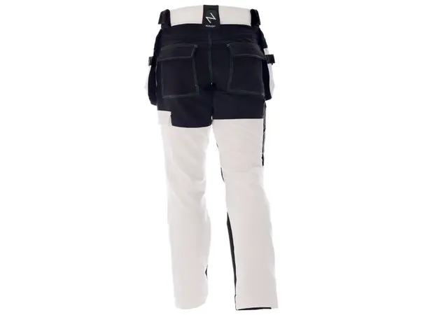 Norlight Malerbukse Tor Hvit 44 m/håndverkslommer Fullstretch 